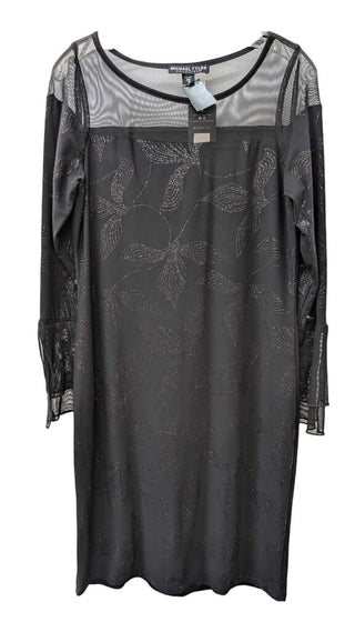 NWT Long Sleeve Stretch Glitter & Sheer Details