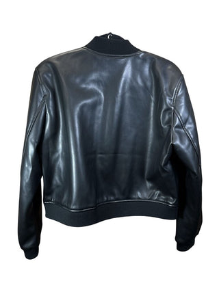 NWT Cropped Vegan Leather Bomber