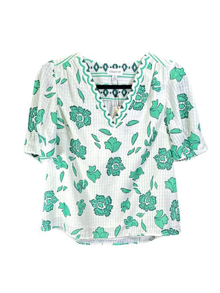 NWT Short Puff Sleeve Floral Blouse