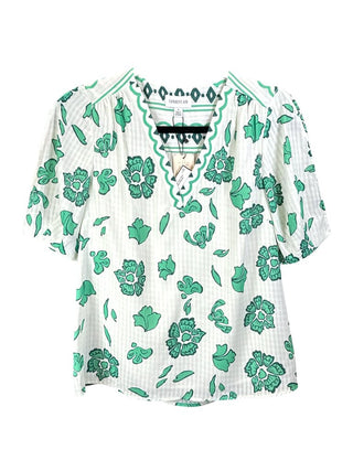 NWT Short Puff Sleeve Floral Blouse
