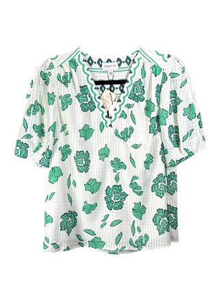 NWT Short Puff Sleeve Floral Blouse