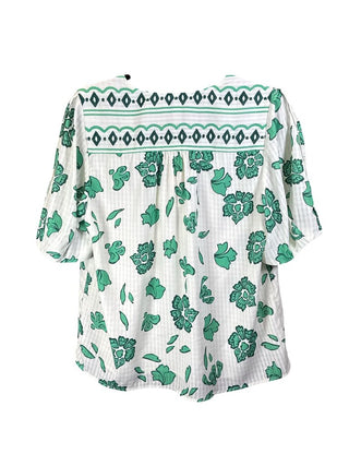 NWT Short Puff Sleeve Floral Blouse