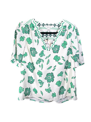 NWT Short Puff Sleeve Floral Blouse