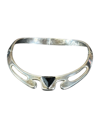 Vintage Taxco Sterling Stone Collar Necklace