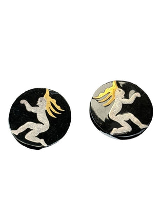 Mexican Sterling Figure Clip Earrings