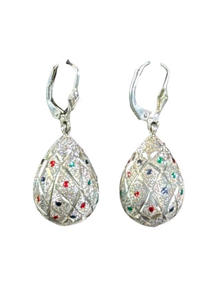 Sterling Textured Tear Drop Earrings