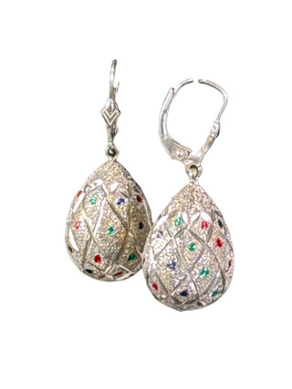 Sterling Textured Tear Drop Earrings