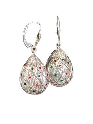 Sterling Textured Tear Drop Earrings