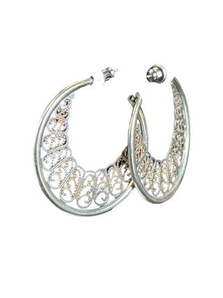 Sterling Filigree Hoop Earrings