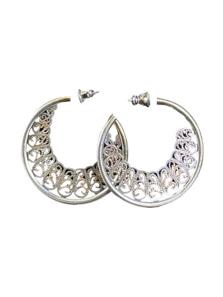 Sterling Filigree Hoop Earrings