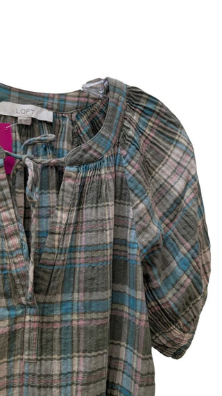 Plaid Puff Sleeve