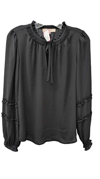 Front Tie Long Sleeve Blouse