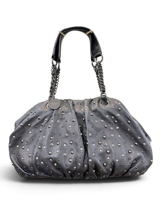Studded Front Leather Shoulder Bag