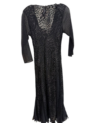 Lined Sheer Velvet Leopard Print/Beaded Maxi