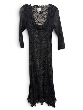 Lined Sheer Velvet Leopard Print/Beaded Maxi