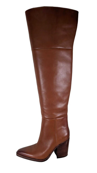 Over Knee Leather Block Heel MSRP $298