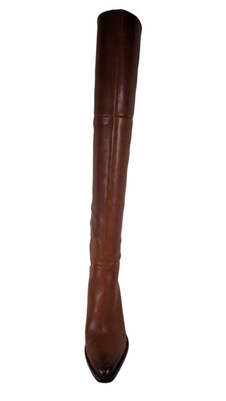 Over Knee Leather Block Heel MSRP $298