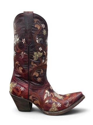 Gardenia Floral embroidered cowboy boots