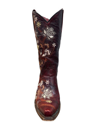 Gardenia Floral embroidered cowboy boots