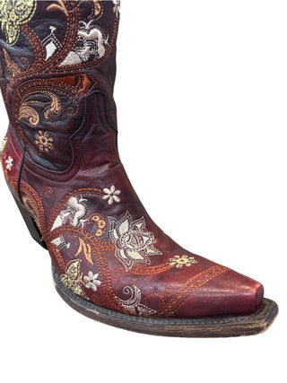Gardenia Floral embroidered cowboy boots