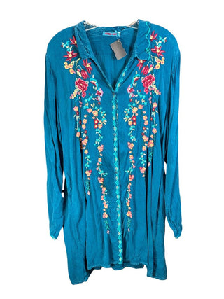 Embroidered Button Front