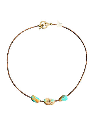 Stone Leather Necklace