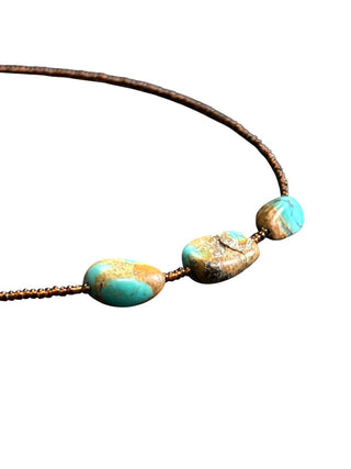 Stone Leather Necklace