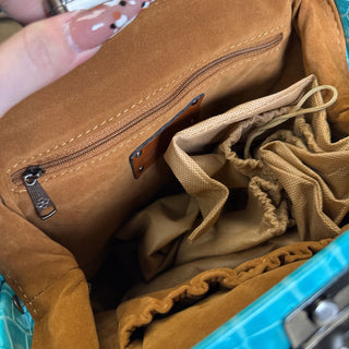Croc Embossed Leather Crossbody