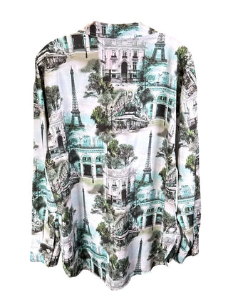 Paris Print Button Down