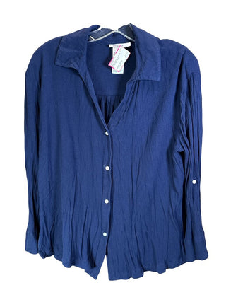 Crinkle Gauze Button Down