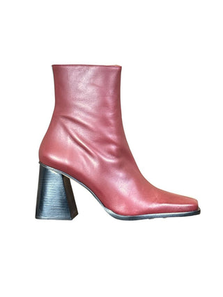 Italian Leather Two Tone Booties