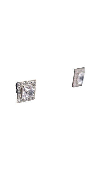 SS CZ Post Square Earrings