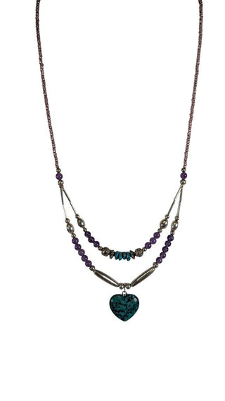 Not Silver Beaded Two Strand Necklace