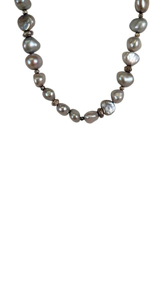 Pearl on Leather Cord Necklace