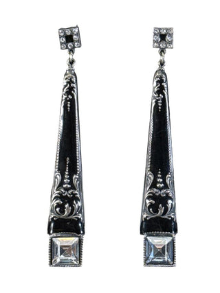 Sterling Enamel Dangle Earrings