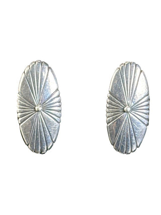 Sterling Concho Clip Earrings