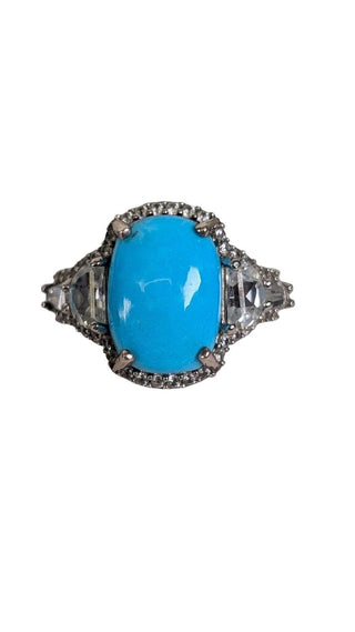 SS Turq Signed Ring