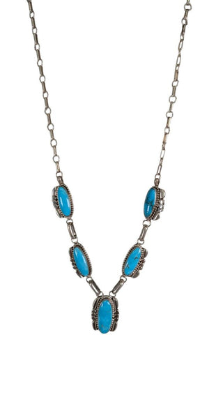 SS Turquoise Lariat Necklace