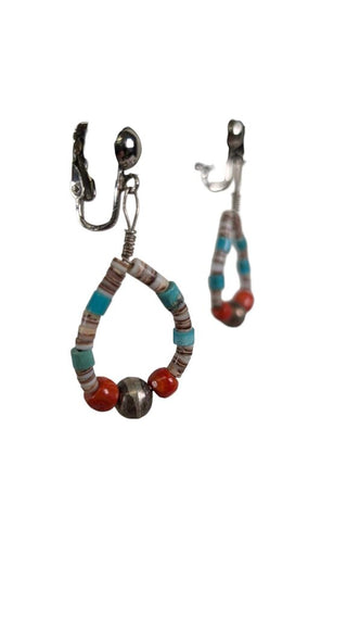 Sterling Heishi Stone Multi Strand Necklace w/Earrings