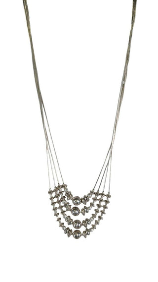SS Liquid Silver with Sterling Beads Necklace