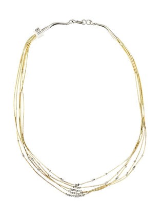 Five Strand Liquid Silver Necklace