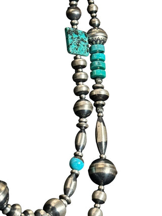 Sterling Bead and Stone Necklace