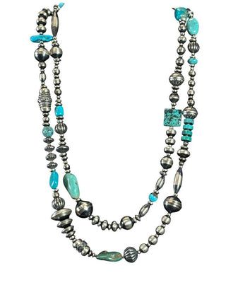 Sterling Bead and Stone Necklace