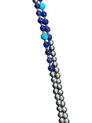 Sterling stone bead necklace