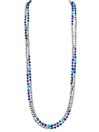 Sterling stone bead necklace
