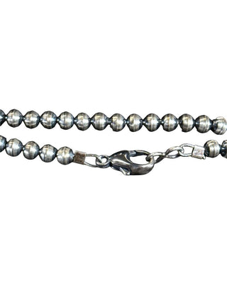 Sterling stone bead necklace