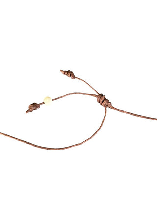 Wrapped stone cord necklace