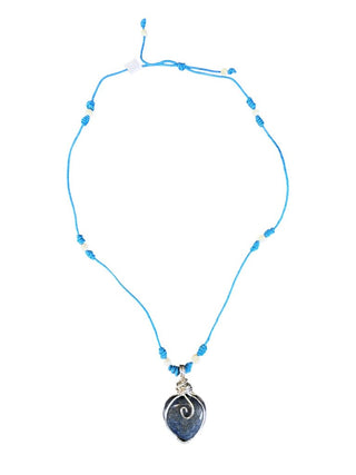 Wrapped stone/cord necklace