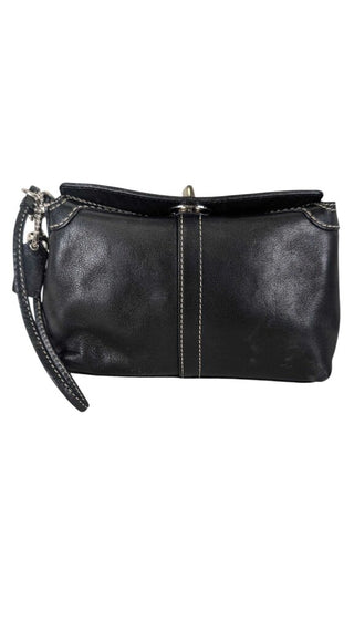 Vintage Rare Leather Turnlock Wristlet