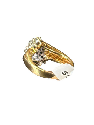 14K and diamond cluster ring
